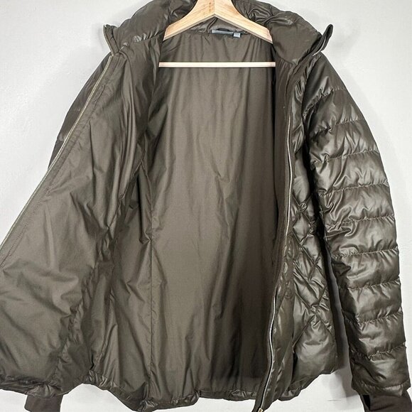 Athleta Jacket Women S Responsible Quilted Mock Neck Goose Down Olive Green - Picture 2 of 12